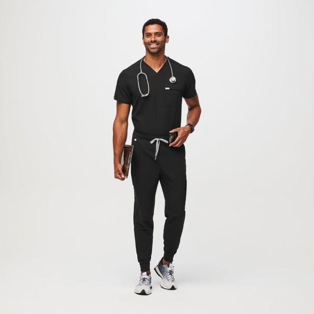 FIGS Scrub Set Mens 2XL Black Zamora Jogger Pants Top Technical Collection